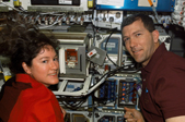 Astronaut Laurel Clarke and STS-107 Commander Rick Husband monitoring the prostate carcinoma experiment progress during Columbia's last flight. Their efforts may someday lead to a profound impact on prostate cancer research.